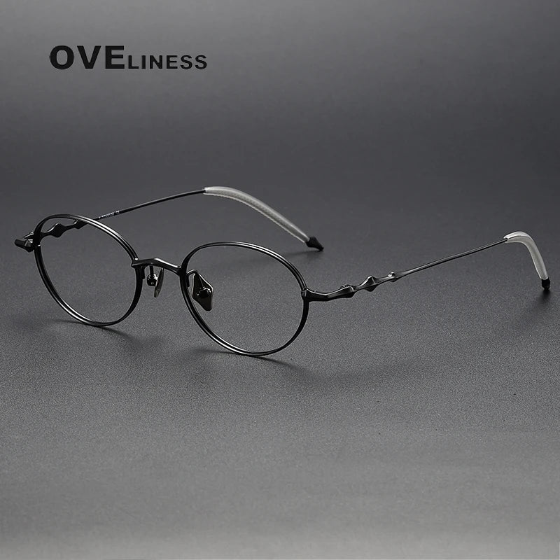 Oveliness Unisex Full Rim Oval Titanium Eyeglasses 3919 Full Rim Oveliness black  