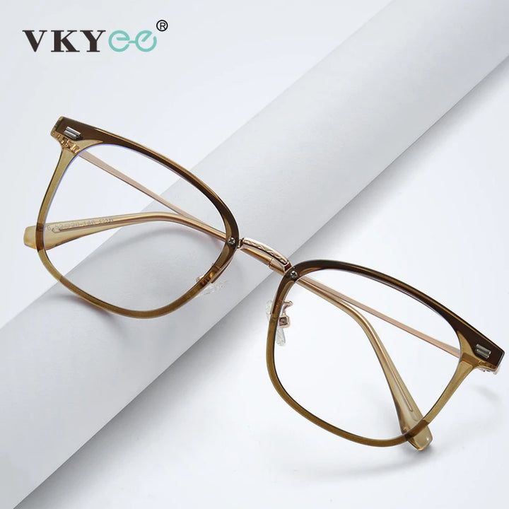 Vicky Unisex Full Rim Square Tr 90 Alloy Eyeglasses 49878 Reading Glasses Vicky