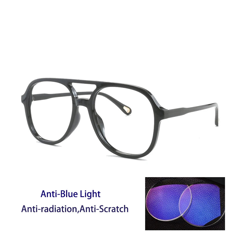 Kocolior Unisex Full Rim Square Double Bridge Tr 90 Reading Glasses 73312