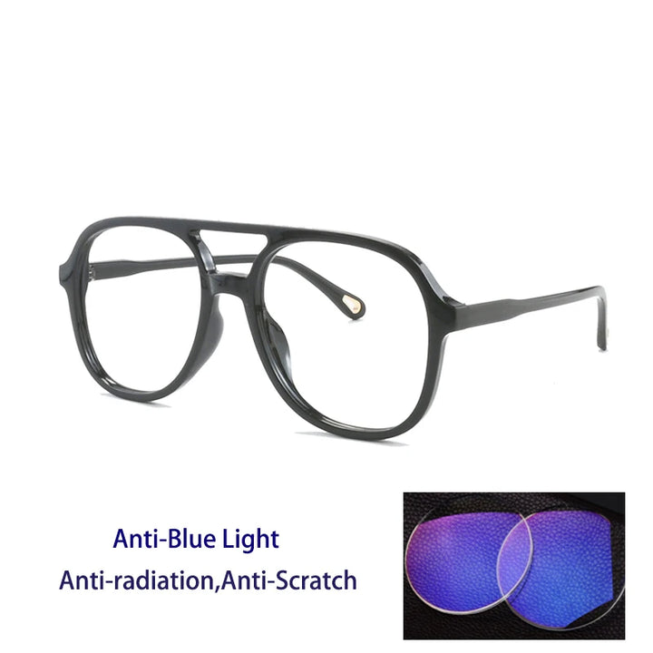 Kocolior Unisex Full Rim Square Double Bridge Tr 90 Reading Glasses 73312