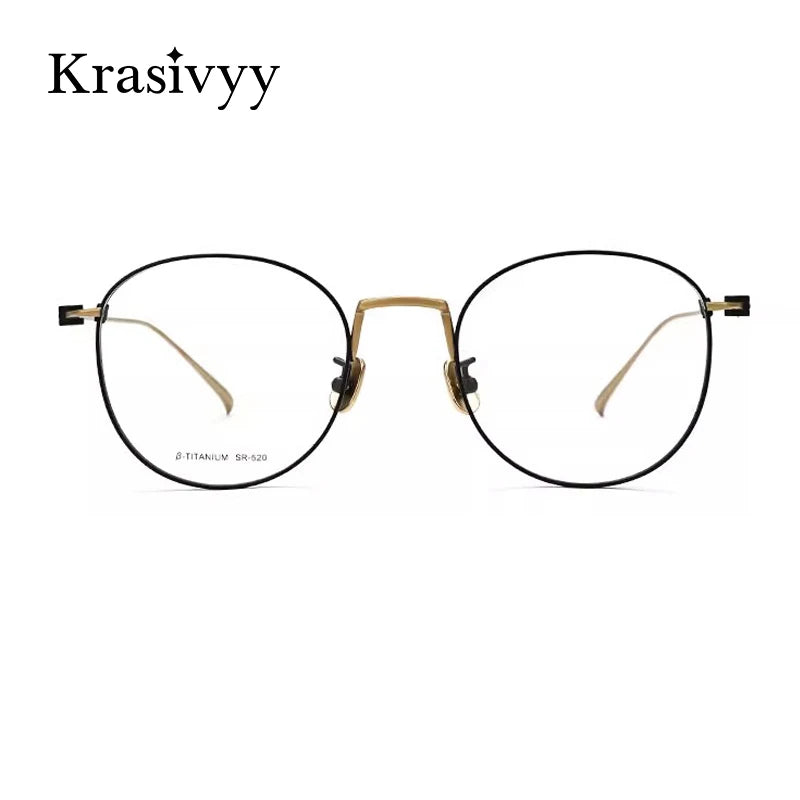 Krasivyy Unisex Full Rim Round Titanium Eyeglasses Kr871 Full Rim Krasivyy   