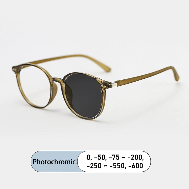 Kocolior Women's Full Rim Round Tr 90 Alloy Photochromic Reading Glasses 38055