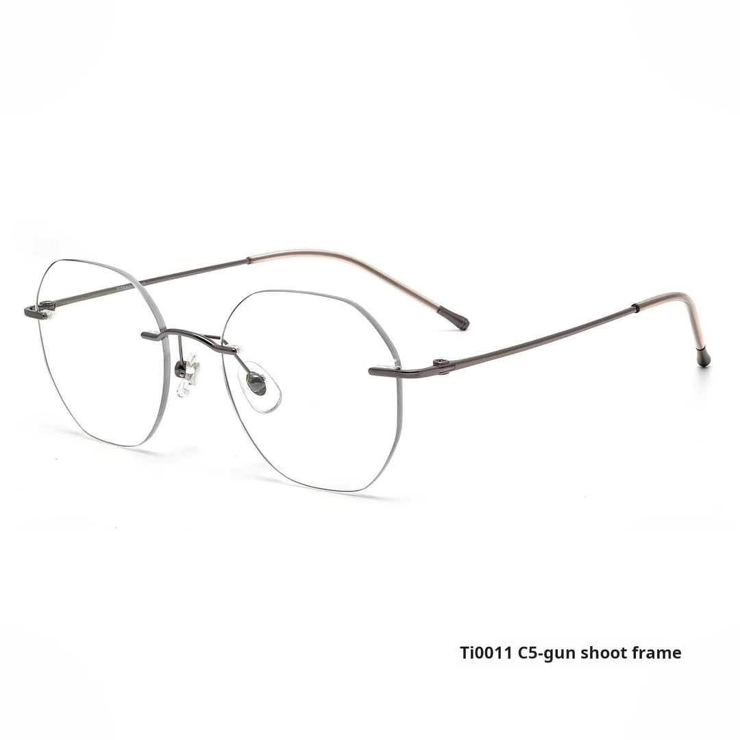 Xbora Women's Rimless Flat Top Oval Titanium-Alloy Eyeglasses 540011