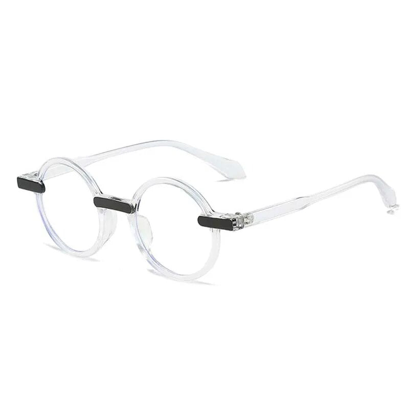 CCSpace Unisex Full Rim Round Acetate Eyeglasses 55081 Full Rim CCspace ClearClear China 