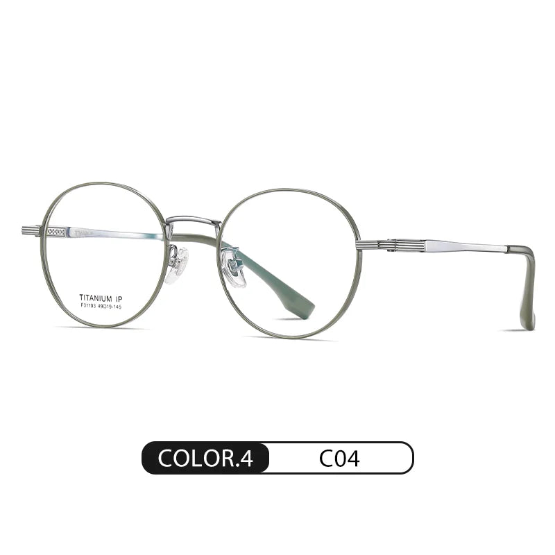 Reven Jate Women's Full Rim Round Oval Titanium Eyeglasses 31103