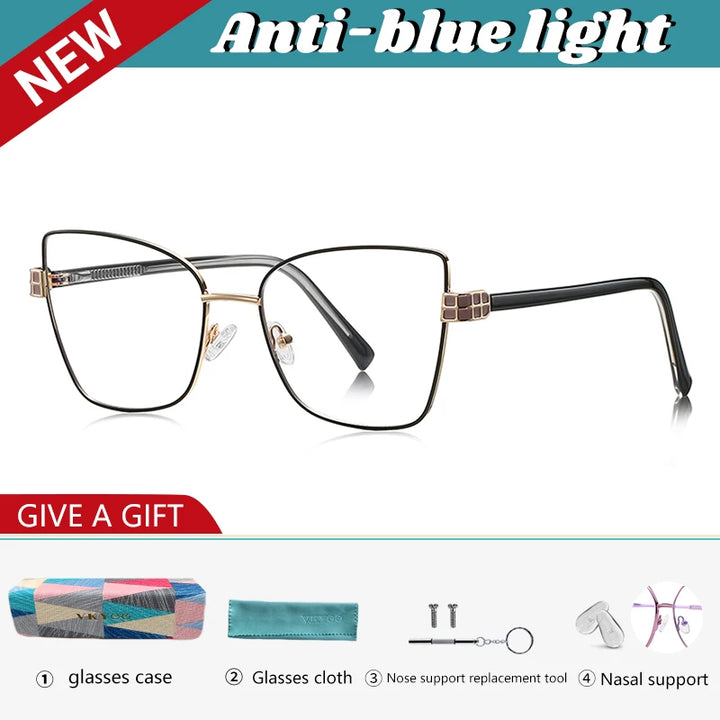 Vicky Women's Full Rim Butterfly Alloy Reading Glasses 423141