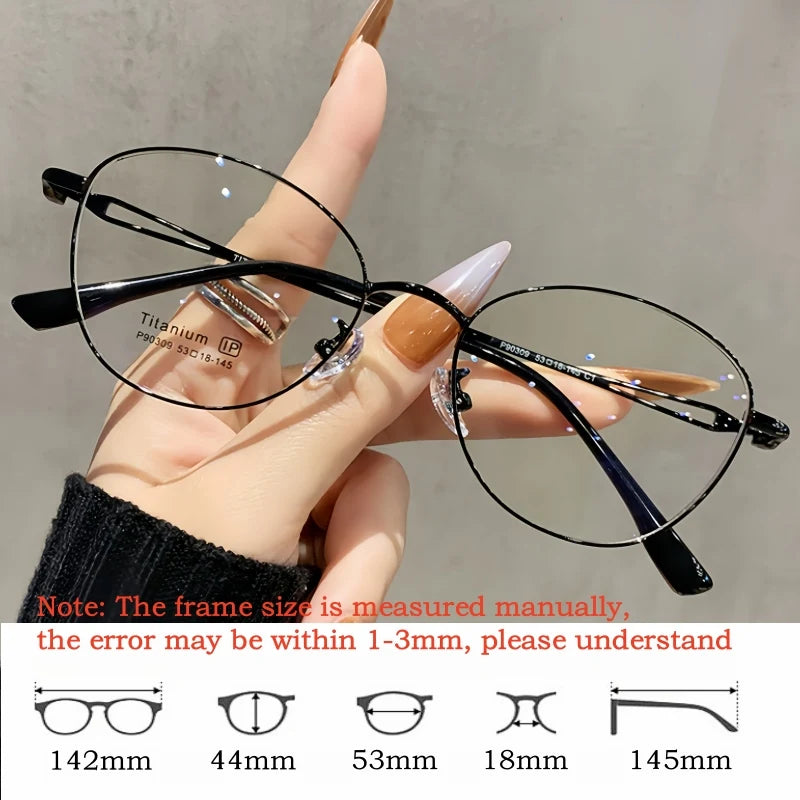Yimaruili Unisex Full Rim Cat-Eye Pure Titanium Eyeglasses PZ-90309 — view 2 | Yimaruili at FuzWeb