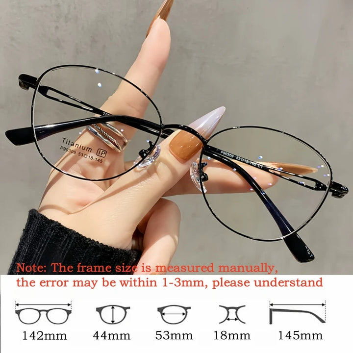Yimaruili Unisex Full Rim Cat-Eye Pure Titanium Eyeglasses PZ-90309 — view 2 | Yimaruili at FuzWeb