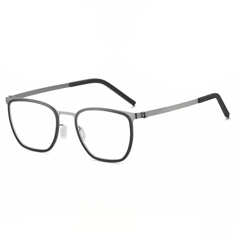 Xbora Unisex Full Rim Square Acetate Stainless Steel Eyeglasses 7908