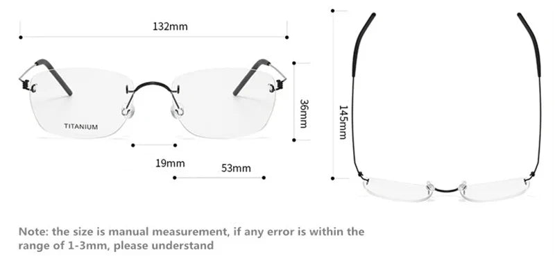 Bobbie Women's Rimless Square Screwless Titanium Eyeglasses 297639