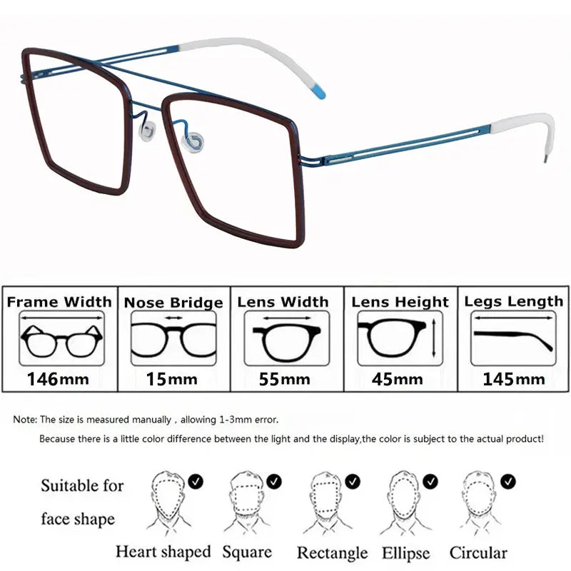 Bobbie 476962 Men’s Screwless Acetate Full Rim Square Titanium Frames — view 2 | Bobbie at FuzWeb