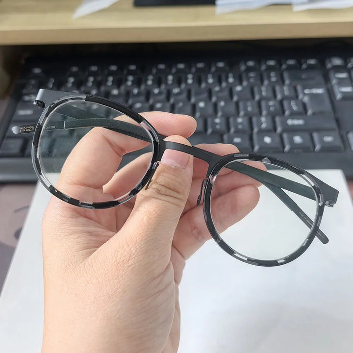 Bobbie Unisex Full Rim Round Acetate Eyeglasses 9704