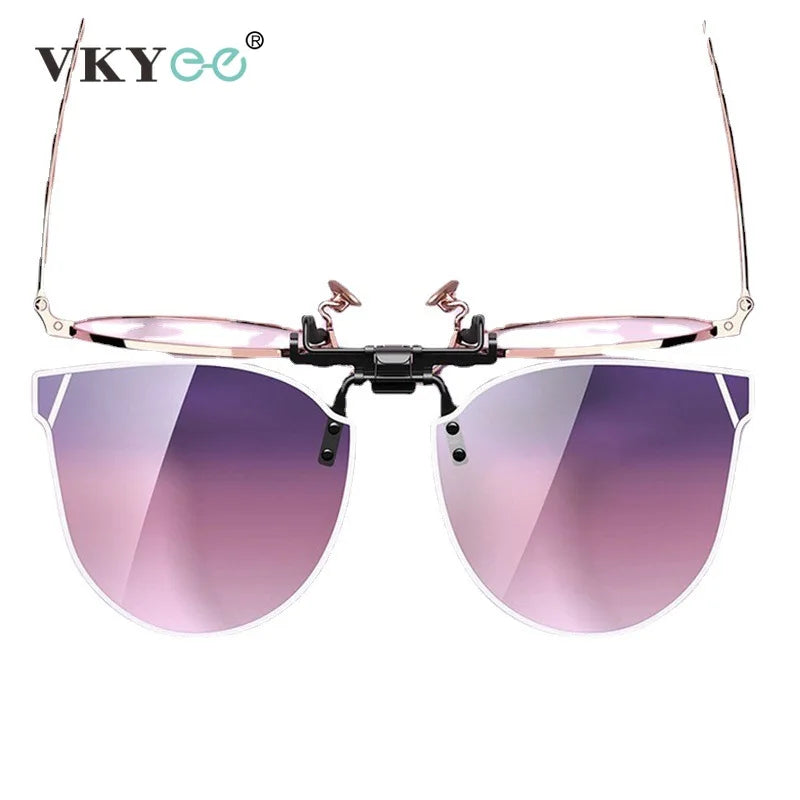 Vicky Unisex Rimless Cat Eye Alloy Polarized Clip On Sunglasses V002 Clip On Sunglasses Vicky   