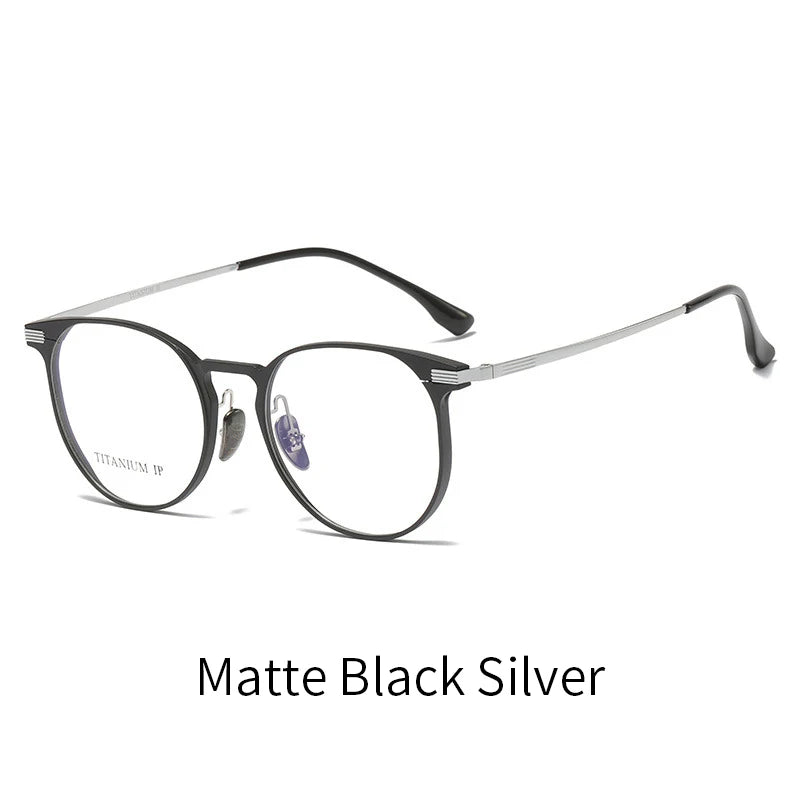 Momoja Women's Full Rim Round Titanium Acetate Eyeglasses 20250