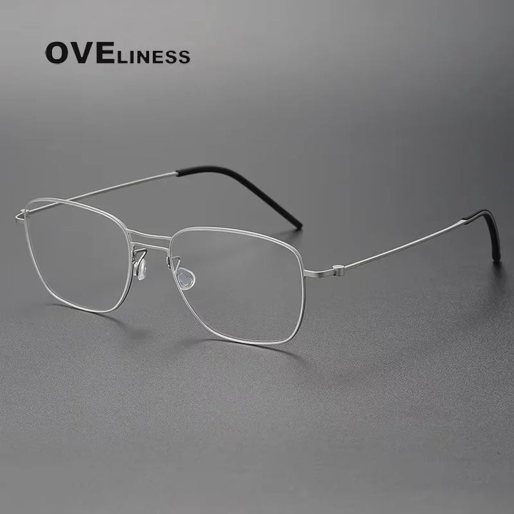 Oveliness Unisex Full Rim Square Double Bridge Titanium Eyeglasses 25524