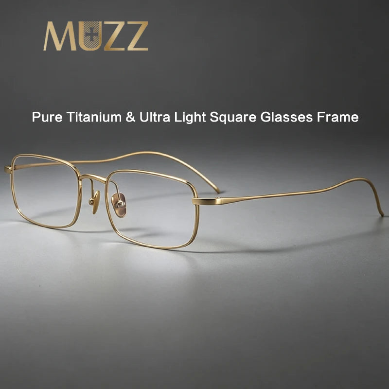 Muzz 0001 unisex small square titanium prescription eyeglasses