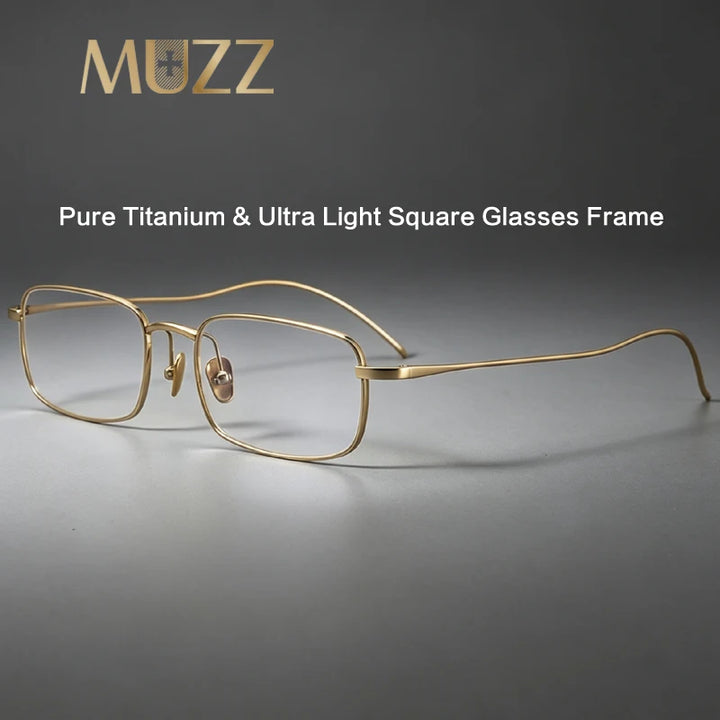 Muzz 0001 unisex small square titanium prescription eyeglasses