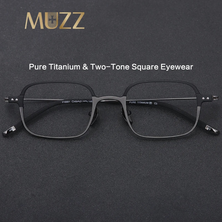 Muzz Y10001 unisex square IP titanium prescription eyeglasses