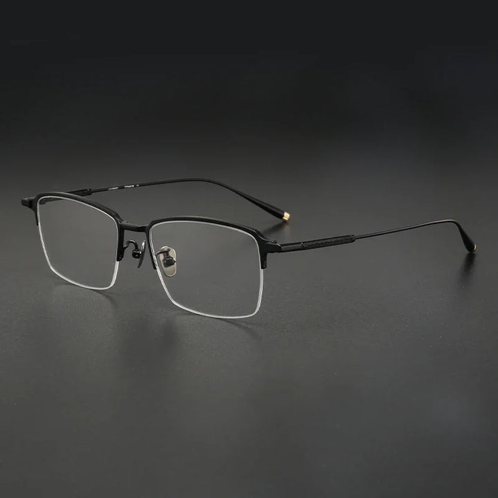 Muzz Men's Semi Rim Square Titanium Eyeglasses 10165