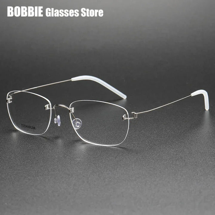Bobbie Women's Rimless Square Screwless Titanium Eyeglasses 297639