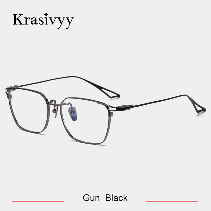 Krasivyy Men's Full Rim Square Titanium Eyeglasses 14717