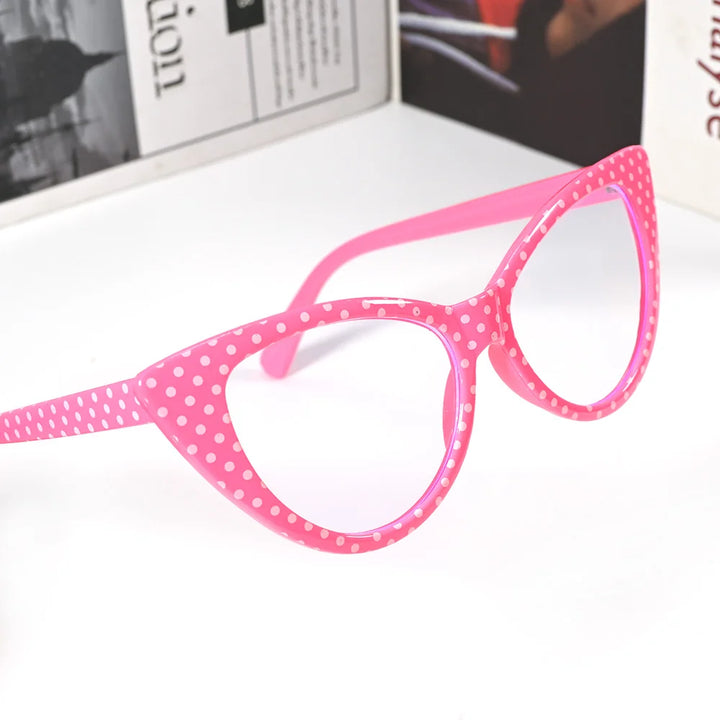 Cubojue Women's Full Rim Oval Cat Eye Acetate Reading Glasses 71302 Reading Glasses Cubojue othe receipt Pink