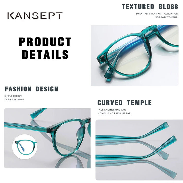 Kansept Women's Full Rim Round Tr 90 Alloy Reading Glasses 2117 Reading Glasses Kansept   