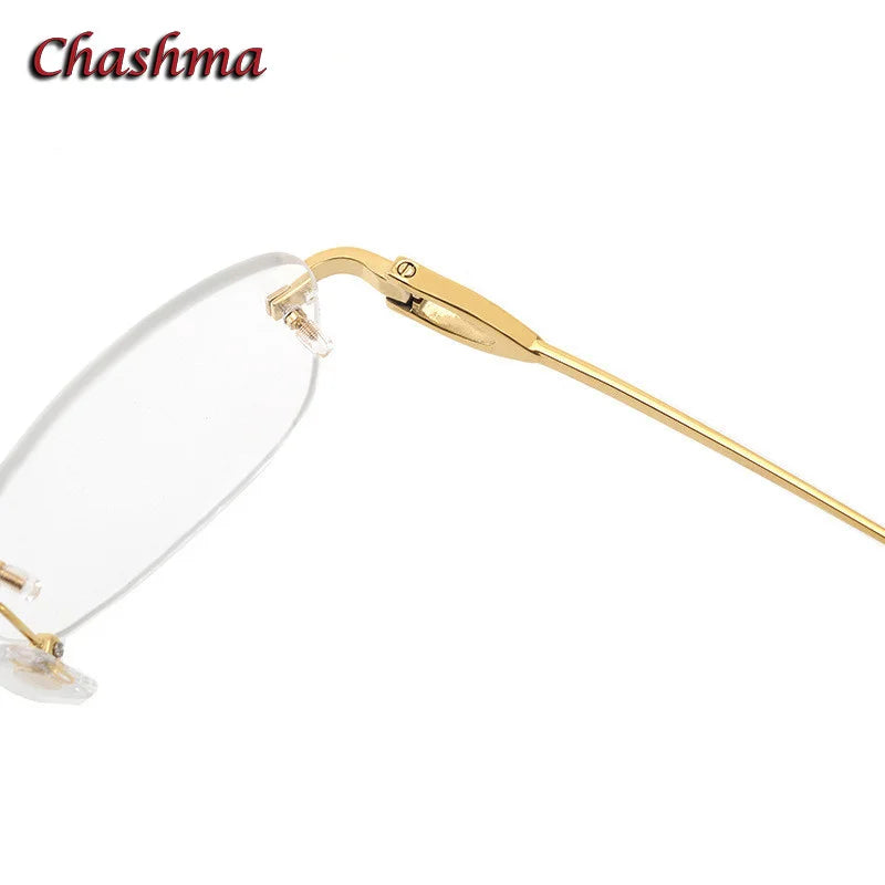 Chashma Ochki Unisex Rimless Small Square Titanium Eyeglasses 0290 Rimless Chashma Ochki   