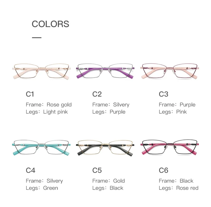 Laoyehui Women's Full Rim Rectangle Cat Eye Alloy Reading Glasses 3012 Reading Glasses Laoyehui   