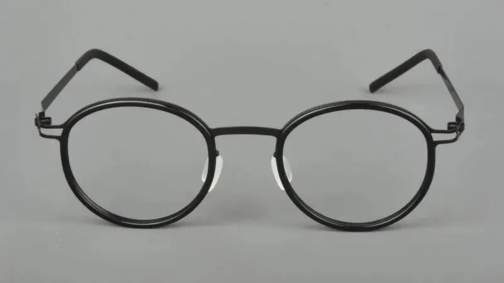 Bobbie 494620 Women’s Screwless Full Rim Round Titanium Frames — view 1 | Bobbie at FuzWeb