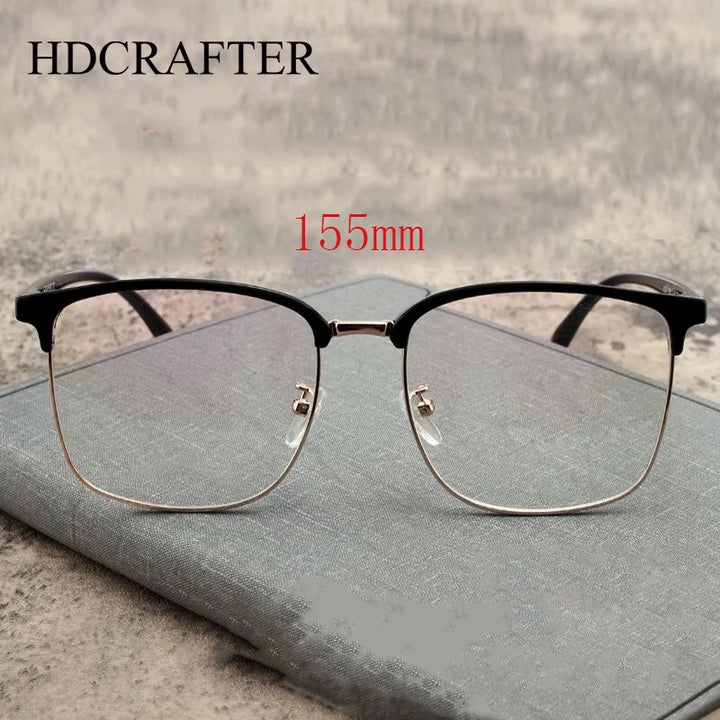 Hdcrafter Unisex Full Rim Big Square Tr 90 Alloy Eyeglasses 20515 Full Rim Hdcrafter Eyeglasses   