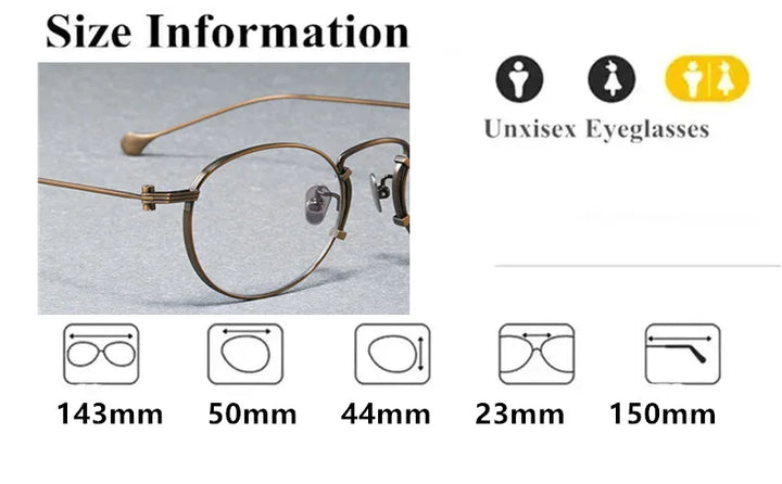 Aimee Unisex Full Rim Round Titanium Eyeglasses 190068 Full Rim Aimee   