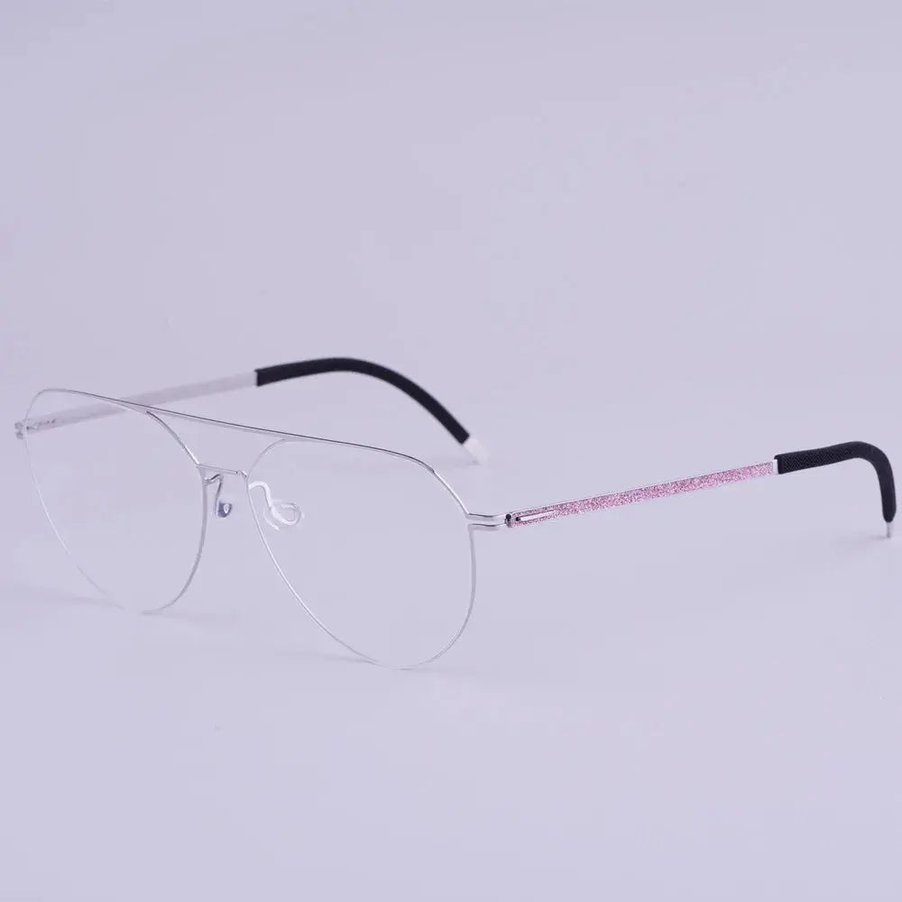 Aimee Women's Full Rim Oval Double Bridge Titanium Eyeglasses 481472 FuzWeb