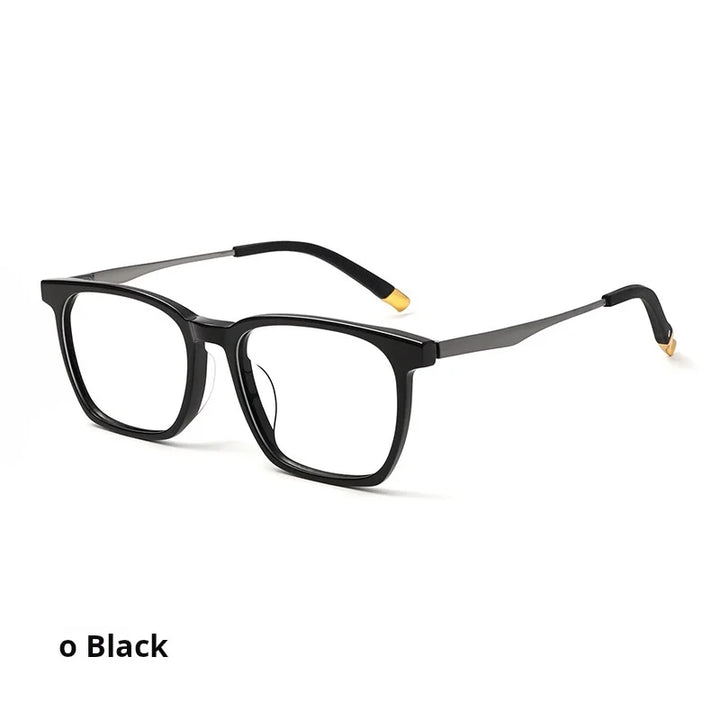 Momoja Unisex Full Rim Big Square Acetate Titanium Eyeglasses 72582