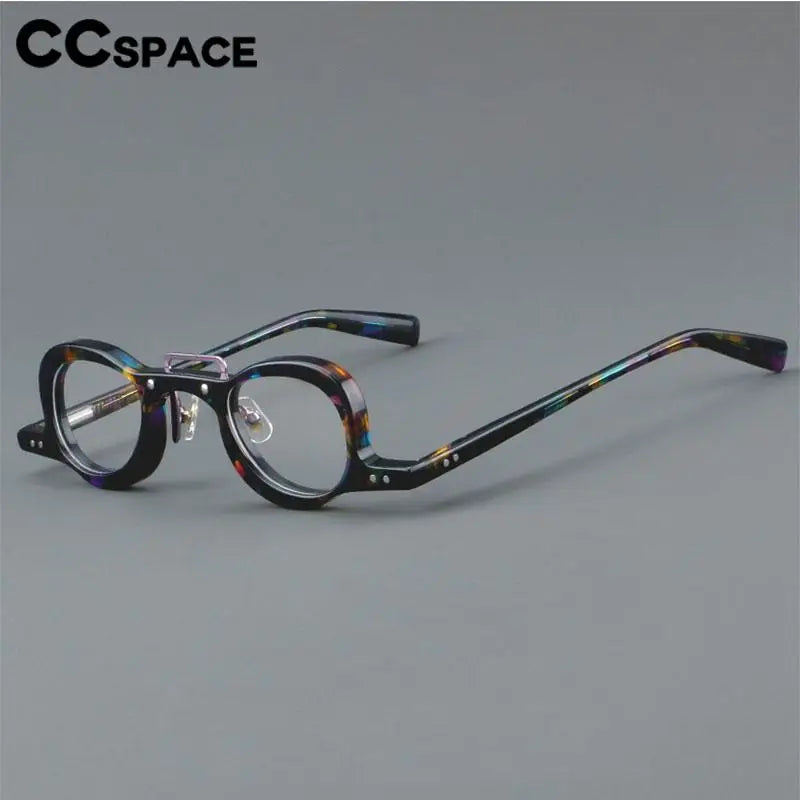 CCspace Women's Full Rim Small Round Double Bridge Acetate Eyeglasses 57191 Full Rim CCspace   