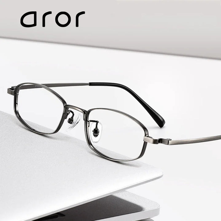 Aror Women's Full Rim Small Oval Square Titanium Eyeglasses 492449 Full Rim Aror