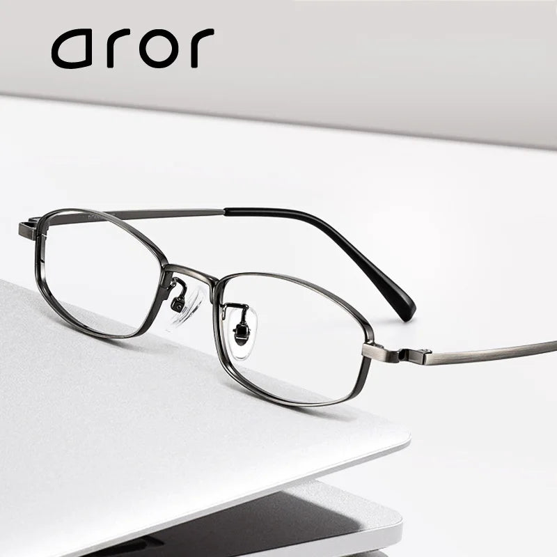 Aror Women's Full Rim Small Oval Square Titanium Eyeglasses 492449 Full Rim Aror