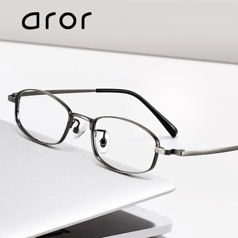 Aror Women's Full Rim Small Oval Square Titanium Eyeglasses 12449