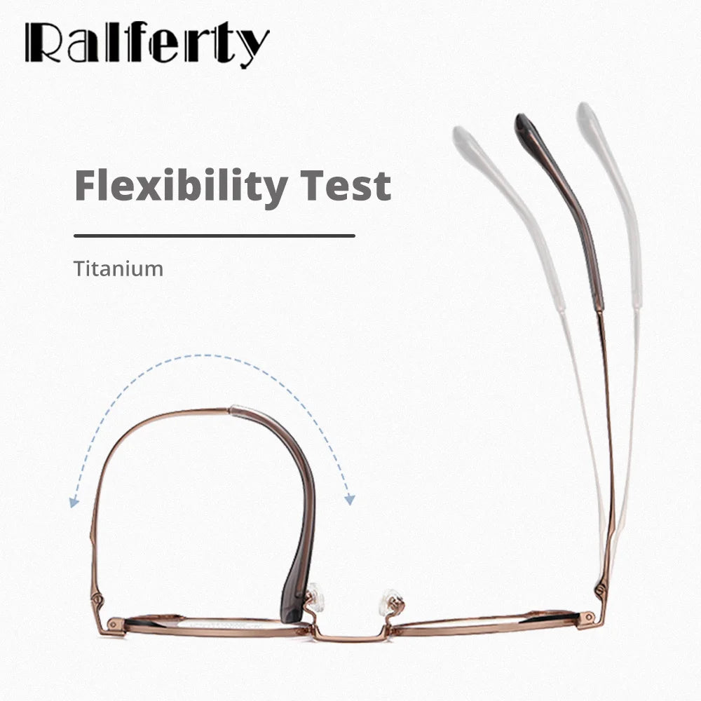 Ralferty Women's Full Rim Polygon Titanium Alloy Eyeglasses R6223 Full Rim Ralferty   