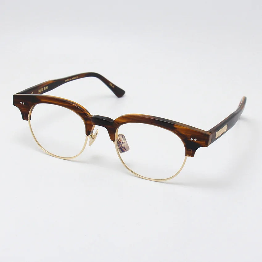 Black Mask Unisex Full Rim Square Acetate Titanium Eyeglasses 396136