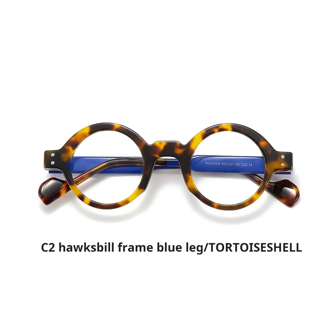Momoja Unisex Full Rim Round Acetate Eyeglasses 90265