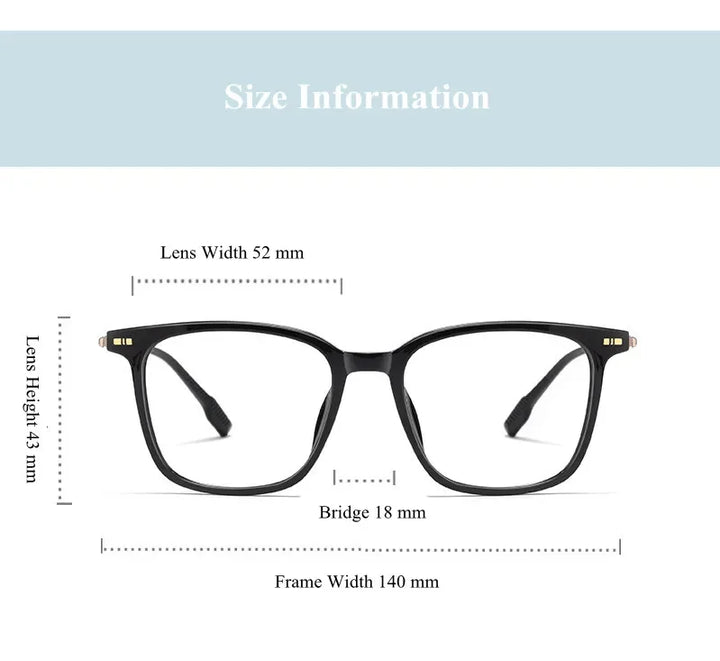 Chashma Ochki Unisex Full Rim Square Tr 90 Titanium Eyeglasses 331020