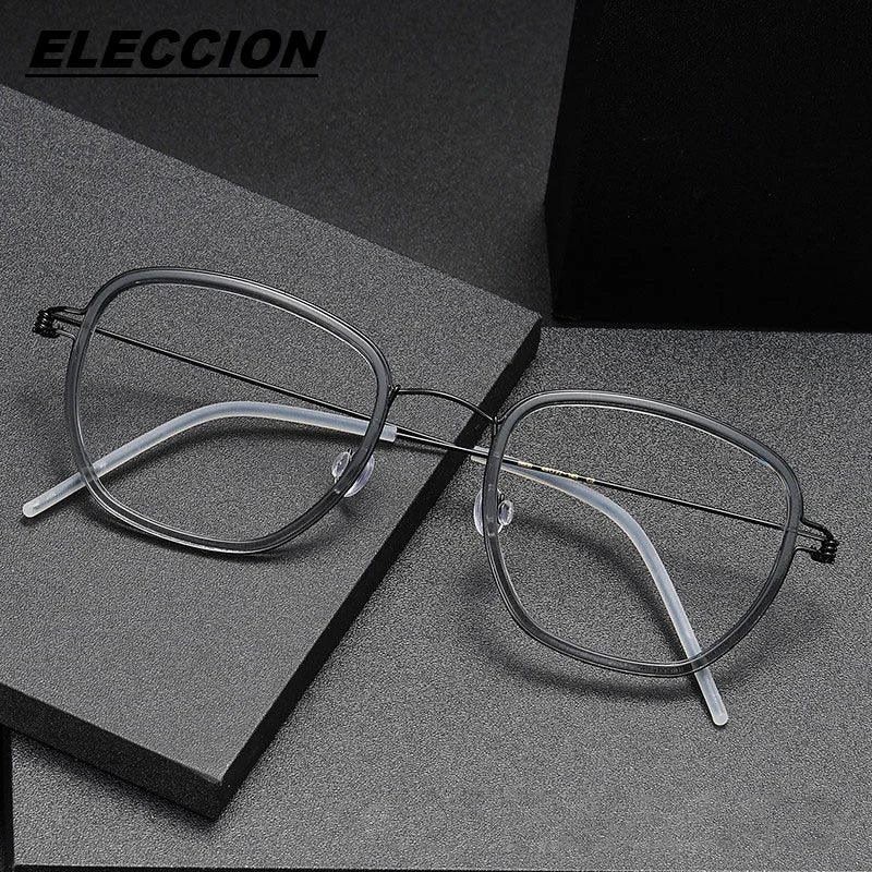 Eleccion Women's Full Rim Oval Titanium Acetate Eyeglasses 80921