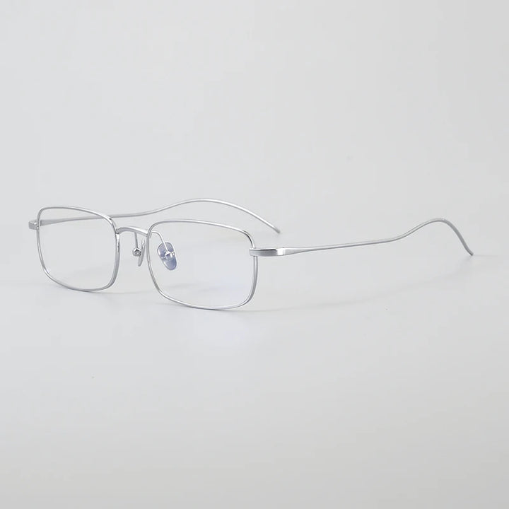 Muzz 0001 unisex small square titanium prescription eyeglasses — view 4