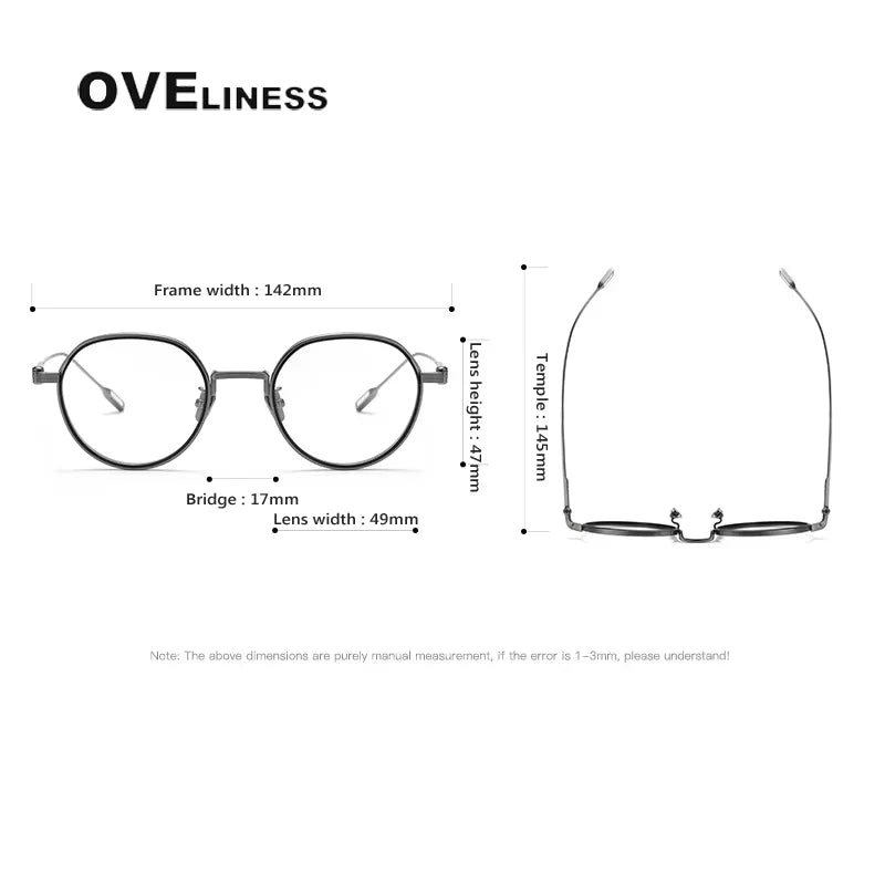 Oveliness Unisex Full Rim Flat Top Oval Titanium Eyeglasses 2261 Full Rim Oveliness   