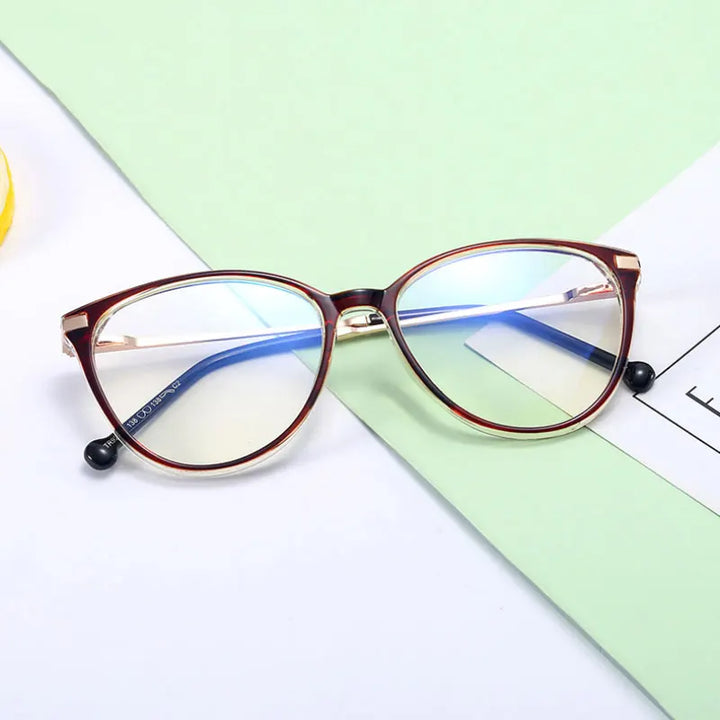 Handoer Women's Full Rim Oval Cat Eye Tr 90 Alloy Eyeglasses 92201