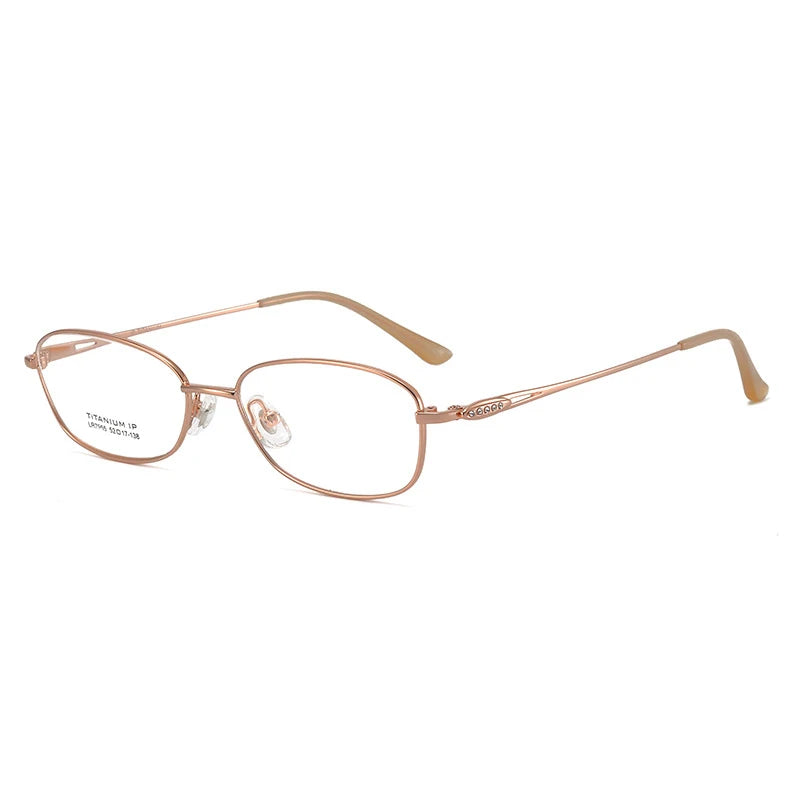 Bclear Women's Full Rim Oval Titanium Eyeglasses 7955 Full Rim Bclear Rose Gold  