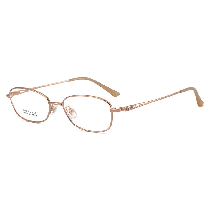 Bclear Women's Full Rim Oval Titanium Eyeglasses 7955 Full Rim Bclear Rose Gold  