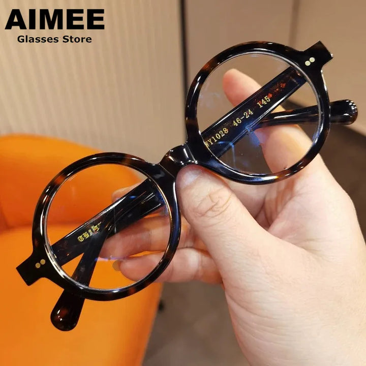 Aimee Unisex Full Rim Round Acetate Eyeglasses 191028