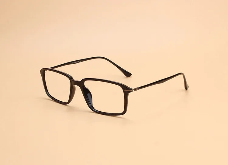 Brightzone Unisex Full Rim Square Ultem Carbon Steel Eyeglasses 79019 Full Rim Brightzone Matte black